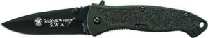 Schrade Smith & Wesson S.W.A.T. 3.20" Folding Black 4034 Stainless Steel Blade Black Aluminum Handle - SWATMBCP