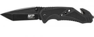 Schrade M&P Folding 3.79" Liner Lock Folding Tanto Plain 7Cr17MoV High Carbon SS Blade Black Aluminum Handle - SWMP11BCP