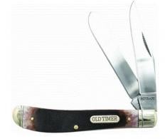 Old Timer Old Timer Gunstock Trapper 3.03" Folding Clip Point/Spey Plain 9Cr18MoV High Carbon SS Blade Sawcut Bone With