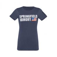 Springfield Armory Springfield Flag Logo Ladies T-Shirt Midnight Navy Medium Short Sleeve - GEP1661M