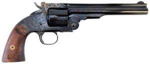 Taylors & Company Top Break Schofield 45 Colt (LC) 6rd 7" Blued Engraved Steel Walnut Grip - 0850E14G16 Taylors & Company Top Break Schofield 45 Colt (LC) 6rd 7" Blued Engraved Steel Walnut Grip - 0850E14G16