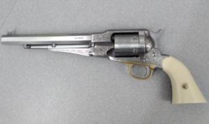 Taylor's & Co. 1858 Remington Conversion White Engraved 45 Long Colt Revolver - 550763 Taylor's & Co. 1858 Remington Conversion White Engraved 45 Long Colt Revolver - 550763
