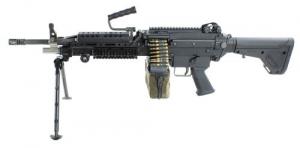 Infantry Defense Systems Closed Bolt SAW Belt Fed 5.56x45mm NATO 16.10" 100rd, 200rd Black Barrel Black Adjustable Stock - IDS820B