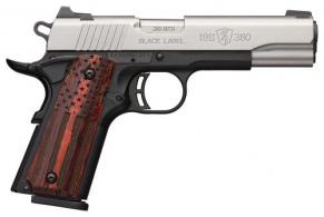 Browning 1911-380 Black Label Pro .380 ACP 4.25 8+1 Matte Black Satin Stainless Steel Slide Rosewood