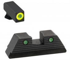 Ameriglo For Glock Trooper Set 3-Dot LumiGreen Outline Green Tritium Handgun Sight - GL820