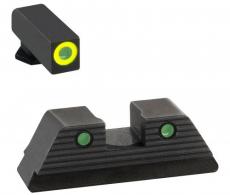 Ameriglo For Glock Trooper Set 3-Dot LumiGreen/Black Outline Green Tritium Handgun Sight - GL821