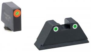 AmeriGlo Tall Suppressor Height Sight XL Tritium Green w/Orange Outline Front Green w/White Outline Rear Black Frame for G - GL331 AmeriGlo Tall Suppressor Height Sight XL Tritium Green w/Orange Outline Front Green w/White Outline Rear Black Frame for G - GL331