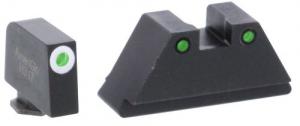 Ameriglo Tall Suppressor Height Set for Glock White/Black Outline Green Tritium Handgun Sight - GL152