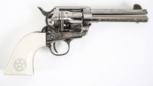 Cimarron Texas Ranger Engraved Frontier 45 Long Colt Revolver - PP410LNTXR