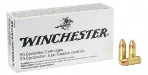 Winchester Full Metal Jacket 9mmX21mm Ammo 124gr 50 Round Box - Q4269 Winchester Full Metal Jacket 9mmX21mm Ammo 124gr 50 Round Box - Q4269