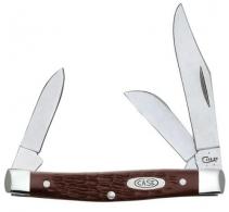 Case Stockman Medium 2.42"/1.58"/1.57" Folding Clip/Sheepfoot/Pen Plain Tru-Sharp SS Blade/Jigged Brown Synthetic Handle