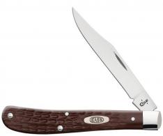 Case Trapper Slimline 3.25" Folding Clip Point Plain Tru-Sharp SS Blade/ Jigged Brown Synthetic Handle