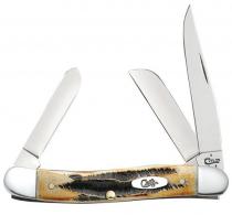 Case Stockman Medium 2.57"/1.88"/1.71" Folding Clip/Sheepsfoot/Spey Plain Mirror Polished Tru-Sharp SS Blade/Jigged 6.5 Bo - 03578