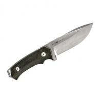 Woox Rock62 4.25" Fixed Plain Stonewash Sleipner Steel Blade Black Micarta Handle - BU.KNF001.06