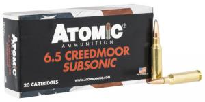 Atomic Ammunition 00482 Rifle Subsonic 6.5Creedmoor 129gr Jacket Hollow Point 20 Per Box/10 Case - 00482