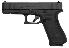 Glock G17 Gen5 MOS 9mm 4.49 17+1 Black nDLC w/Front Serrations & MOS Cuts Black Rough Texture Grip