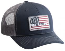 Leupold 179858 Trucker Navy/Gray Semi-Structured American Flag Patch - 32