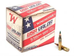 Winchester USA Valor Full Metal Jacket 5.56x45mm NATO Ammo 62 gr 125 Round Box - USA855125 Winchester USA Valor Full Metal Jacket 5.56x45mm NATO Ammo 62 gr 125 Round Box - USA855125