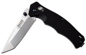 Elite Tactical Conqueror 4.80" Folding Drop Point Plain Black - ETFDR010BKCS