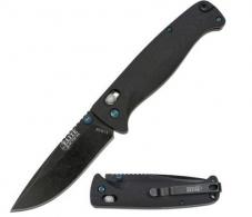 Elite Tactical Guardsman Eluder 3.75" Folding Clip Point Plain Black D2 Steel Blade/ Black GFN Handle Features Clam - ETFDR012BKCS