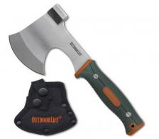 Outdoor Life Camp 3" Blade 3Cr13 Steel Blade Black/Orange ABS Handle 9" Long Axe w/Hammer - OLAXE001OGN