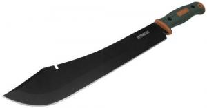 Outdoor Life Camp 11" Fixed Machete Plain Black 64Mn Stainless Steel Blade