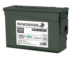 Winchester Green Tip Full Metal Jacket 5.56x45mm NATO Ammo 62 gr 420 Round Box - WM855420CS