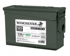 Winchester Green Tip Full Metal Jacket 5.56x45mm NATO Ammo 62 gr 420 Round Box - WM855420CS