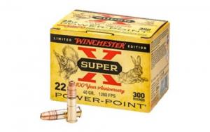 Winchester Super X 100th Anniversary Power-Point 22 Long Rifle Ammo 300 Round Box - X22LRPP100