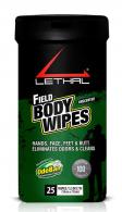 Lethal Field Body Wipes Odor Eliminator 25 Per Pkg - 9423W6725W