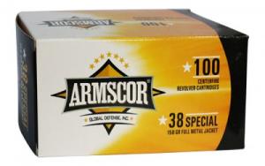 ARMSCOR 38 SPECIAL FMJ 158GR 100RD VALUE PACK - 50449 ARMSCOR 38 SPECIAL FMJ 158GR 100RD VALUE PACK - 50449
