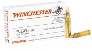 Winchester Full Metal Jacket 5.56x45mm NATO Ammo 62 gr 20 Round Box