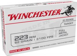 Winchester W223FMJ62 USA 223 Rem 62 gr Full Metal Jacket 20rd box - w223fmj62 Winchester W223FMJ62 USA 223 Rem 62 gr Full Metal Jacket 20rd box - w223fmj62