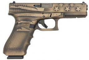 Glock UI2250204-BBBWFLAG G22 Gen3 40 S&W 4.49 15+1 Overall Black/Coyote Battle Worn Flag Cerakote Polymer Grip