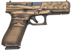 Glock UA225S204-BBWFLAG G22 Gen3 40 S&W 4.49" 15+1 Overall Black/Coyote Battle Worn Flag Cerakote Polymer Grip Fixed Sights