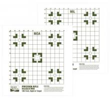 Tacshield Sport Ridge Sight-in Targets MOA and Mil-Dot Premium Durable Paper Target 16" x 16" 8 Per Pkg - 03730