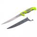 Smiths Products Mr. Crappie Slab Sticker 7" Fixed Fillet Plain 420 Stainless Steel Blade TPE Gray/Green Handle