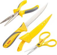 Smiths Products 51232 Mr. Crappie Fishing Combo 6" Fixed Fillet Plain 400 Stainless Steel Blade Gray/Yellow TPE Handle Features - 346 Smiths Products 51232 Mr. Crappie Fishing Combo 6" Fixed Fillet Plain 400 Stainless Steel Blade Gray/Yellow TPE Handle Features - 346