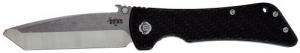 Diamondback Knifeworks SG02050008 Bad Monkey 4" Folding Tanto Plain Satin 14C28N Steel Blade/Black Textured Carbon Fiber Handle  - SG02050008