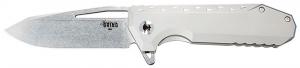 Diamondback Knifeworks  Penguin 3.50" Folding Drop Point Plain Satin S35VN SS Blade/ Silver Titanium Handle - SG0903001101