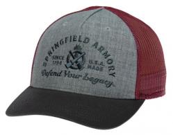 Springfield Armory Defend Your Legacy Brewery Hat Gray/Graphite/Maroon Adjustable Snapback OSFA Structured - GEP2381