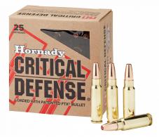 HORNADY CRITICAL DEFENSE 5.7X28mm 40GR FTX 25RD BOX - 90000 HORNADY CRITICAL DEFENSE 5.7X28mm 40GR FTX 25RD BOX - 90000