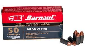 Barnaul Ammo Target 40 S&W 165 gr Full Metal Jacket (FMJ) 50 Bx/ 10 Cs