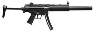 Heckler & Koch H&K MP5 .22 LR 16.10 10+1 Black Retractable Stock Black Polymer Grip Faux Suppressor Right Hand