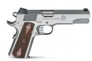 Springfield Armory 1911 Garrison .45 ACP 5" 7+1 Stainless Steel Frame & Slide Thin-Line Wood with Double-Diamond Pattern