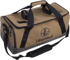 Leupold Optics Go Gear Duffle Nylon Tan with Black Strap Expanding Side Pockets Internal Pocket Sections for Optics Tripo - 182402 Leupold Optics Go Gear Duffle Nylon Tan with Black Strap Expanding Side Pockets Internal Pocket Sections for Optics Tripo - 182402