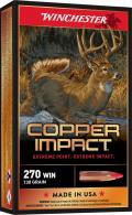 Winchester Ammo X270CLF Copper Impact 270 Win 130 gr 3000 fps Copper Extreme Point Lead-Free 20 Bx/10 Cs - 12 Winchester Ammo X270CLF Copper Impact 270 Win 130 gr 3000 fps Copper Extreme Point Lead-Free 20 Bx/10 Cs - 12