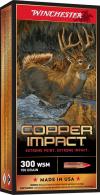Winchester Ammo X300SCLF Copper Impact 300 WSM 150 gr 3200 fps Copper Extreme Point Lead-Free 20 Bx/10 Cs - 12 Winchester Ammo X300SCLF Copper Impact 300 WSM 150 gr 3200 fps Copper Extreme Point Lead-Free 20 Bx/10 Cs - 12
