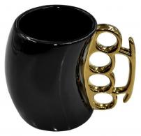 Caliber Gourmet Caliber Gourmet Brass Knuckle Mug Black & Gold Ceramic Brass Knuckles - CBGM1026 Caliber Gourmet Caliber Gourmet Brass Knuckle Mug Black & Gold Ceramic Brass Knuckles - CBGM1026