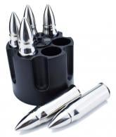 Caliber Gourmet Caliber Gourmet Bullet Chillers Silver Stainless Steel Pistol Cylinder/Bullets - CBG-1046B